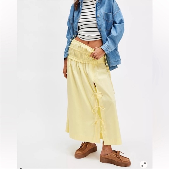 Damson Madder Dresses & Skirts - Damson Madder Charlotte Midi Skirt in Yellow